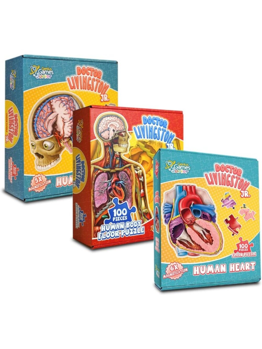 Educational Human Anatomy Puzzles Bundle - 100 Piece Floor Set for Kids